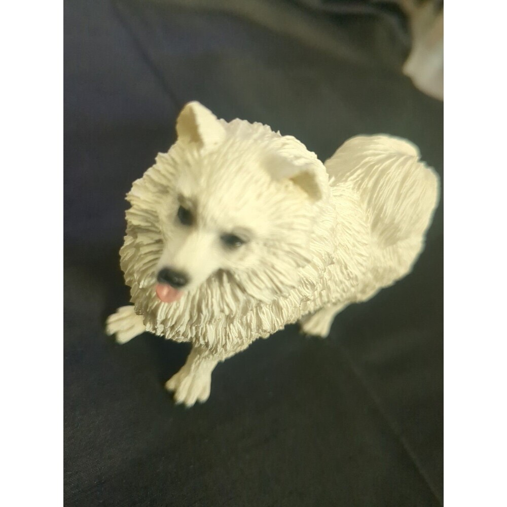 1991 The Canine Collection SAMOYED Resin Dog Figurine White w/Long Hair